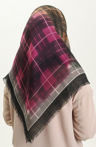 Printed Scarf 13218-01 Black Purple 13218-01