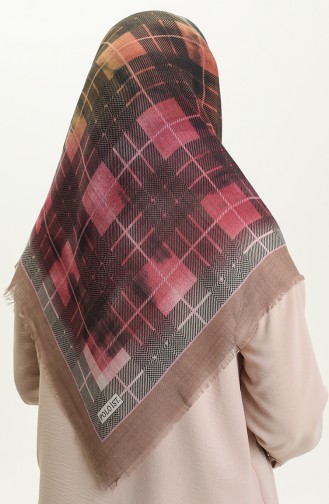 Printed Scarf 13218-02 Mink Plum 13218-02