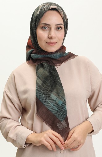 Printed Scarf 13218-16 Brown Tan 13218-16