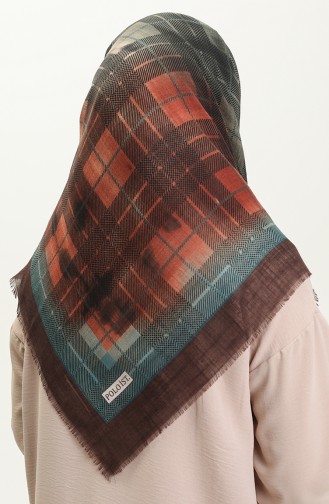 Printed Scarf 13218-16 Brown Tan 13218-16