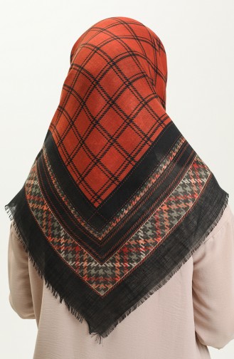 Printed Flame Scarf 13219-10 Black Brick Red 13219-10