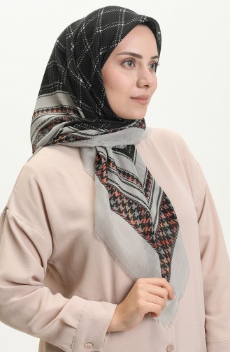 Printed Scarf 13219-15 Gray Black 13219-15