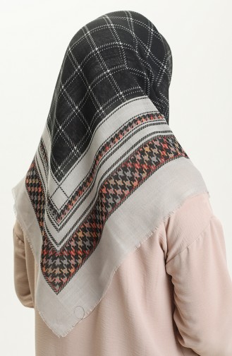 Printed Scarf 13219-15 Gray Black 13219-15
