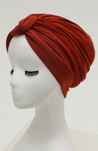 Turban Pret-a-Porter Couleur brique 9023-07