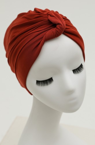 Turban Pret-a-Porter Couleur brique 9023-07