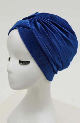 Bonnet en Velours 0038-15 Bleu Roi 0038-15