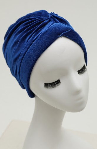 Bonnet en Velours 0038-15 Bleu Roi 0038-15