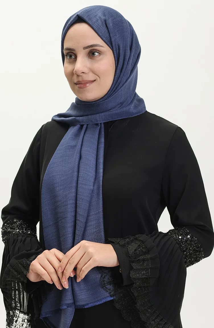 Karaca Jacquard Shawl 81000-13 Navy Blue 81000-13
