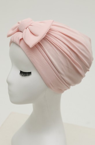 Bonnet Croisé Double Face avec Noeud 0023-09 Rose Poudre 0023-09