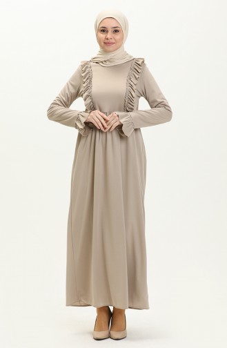 Rüschenkleid 7252-08 Beige 7252-08