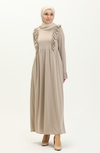 Robe à Froufrous 7252-08 Beige 7252-08