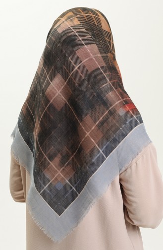 Echarpe a Motifs 13218-05 Bleu Prune 13218-05