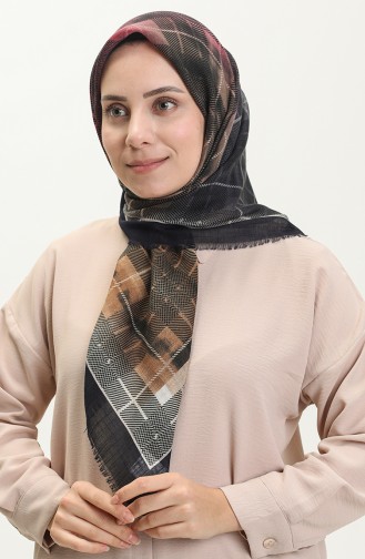 Printed Scarf 13218-06 Navy Blue Dusty Rose 13218-06