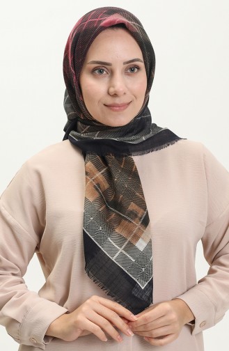 Printed Scarf 13218-06 Navy Blue Dusty Rose 13218-06