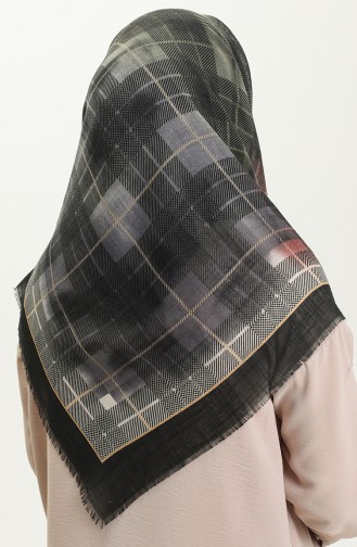Printed Scarf 13218-12 Black Gray 13218-12