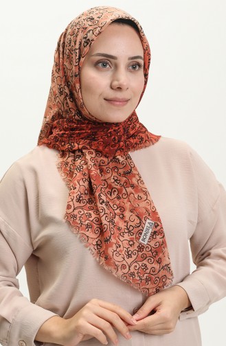 Printed Scarf  13220-01 Brick Red 13220-01