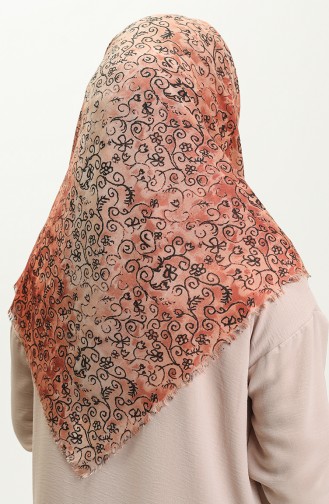 Printed Scarf  13220-01 Brick Red 13220-01