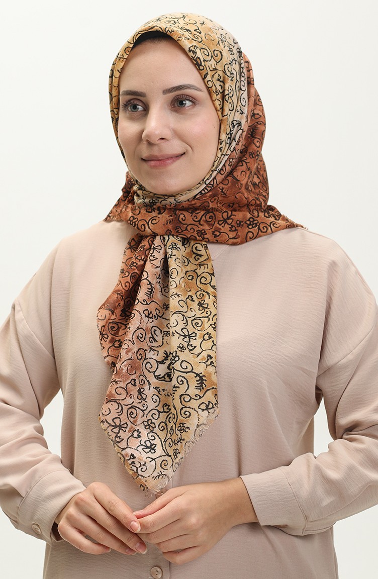 Mustard shop print scarf