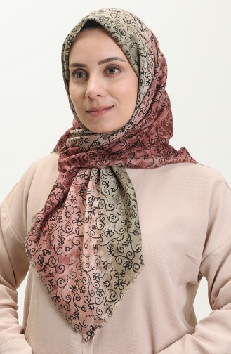 Printed Scarf 13220-10 Dusty Rose Khaki 13220-10