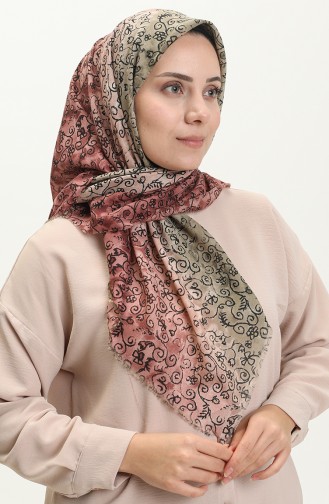 Printed Scarf 13220-10 Dusty Rose Khaki 13220-10