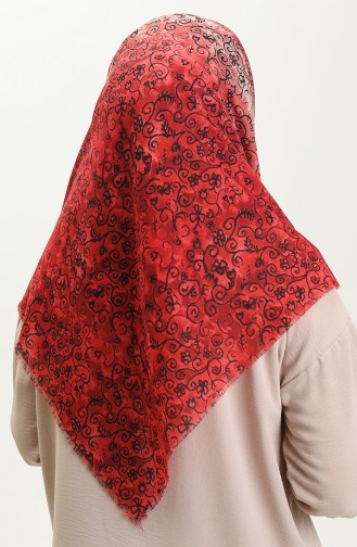 Printed Scarf 13220-13 Claret Red 13220-13