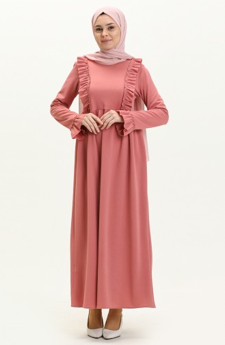 Robe à Froufrous 7252-01 Rose Pâle 7252-01