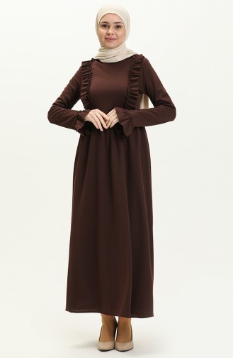 Rüschenkleid 7252-07 Braun 7252-07