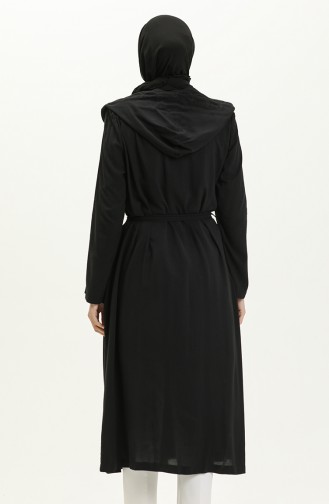 Nakışlı Şal Yaka Kap 6971-01 Siyah