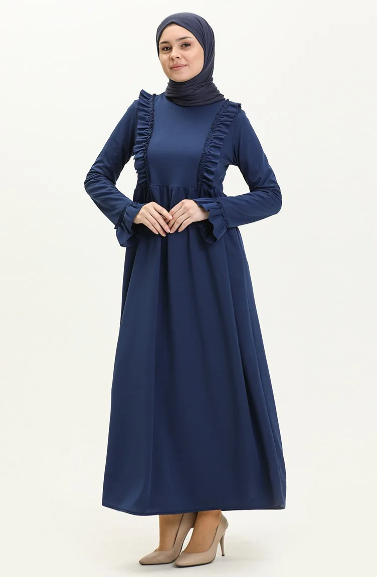 Robe A Froufrous 7252-09 Bleu Marine 7252-09