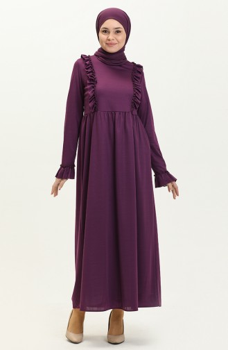 Ruffled Dress 7252-10 Purple 7252-10