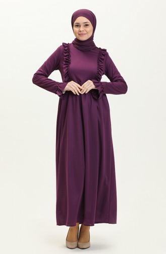 Ruffled Dress 7252-10 Purple 7252-10