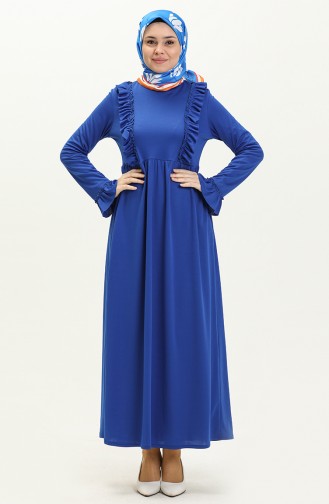 Rüschenkleid 7252-04 Sax Blau 7252-04