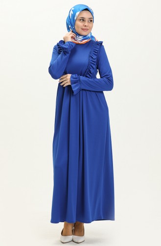 Rüschenkleid 7252-04 Sax Blau 7252-04