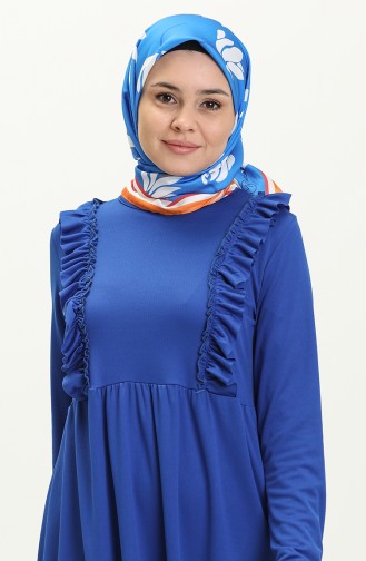 Rüschenkleid 7252-04 Sax Blau 7252-04