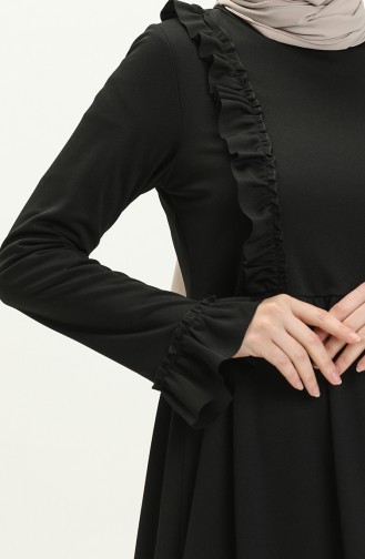 Rüschenkleid 7252-02 Schwarz 7252-02