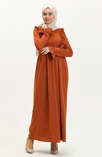 Ruffled Dress 7252-03 Tan 7252-03