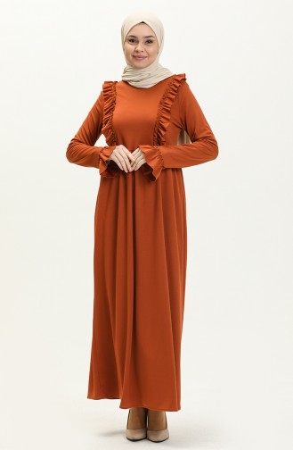 Ruffled Dress 7252-03 Tan 7252-03