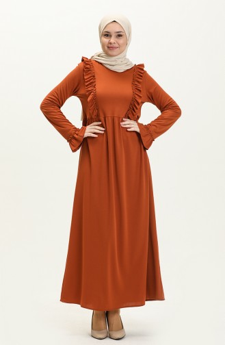 Ruffled Dress 7252-03 Tan 7252-03