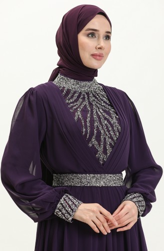 Purple İslamitische Avondjurk 52863-04