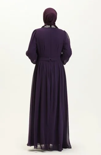 Abendkleid mit Stickerei 52863-04 Lila 52863-04