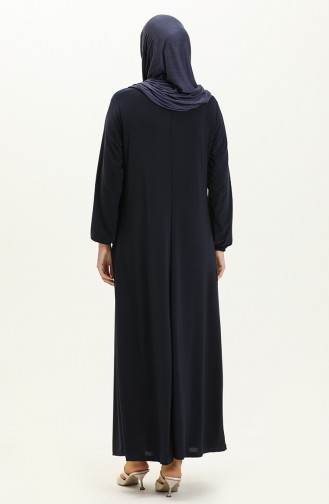 Navy Blue İslamitische Jurk 4254-03