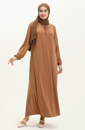 Elastic Sleeve Sandy Dress 4254-04 Mustard 4254-04