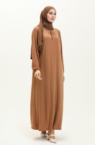 Elastic Sleeve Sandy Dress 4254-04 Mustard 4254-04