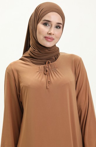 Elastic Sleeve Sandy Dress 4254-04 Mustard 4254-04