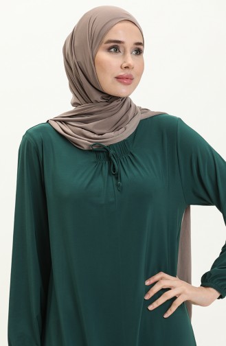 Sandy Kleid mit elastischen Ärmeln 4254-06 Smaragdgrün 4254-06
