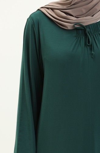 Elastic Sleeve Sandy Dress 4254-06 Emerald Green 4254-06