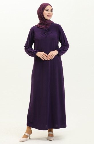 Elastic Sleeve Sandy Dress 4254-07 Purple 4254-07