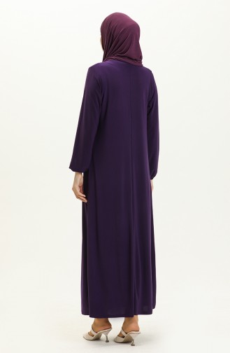 Elastic Sleeve Sandy Dress 4254-07 Purple 4254-07