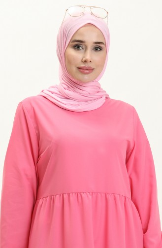 Shirred Dress 1858-01 Pink 1858-01