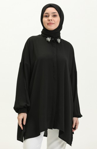 Tunique Chemise à Col Pierre 4412-01 Noir 4412-01